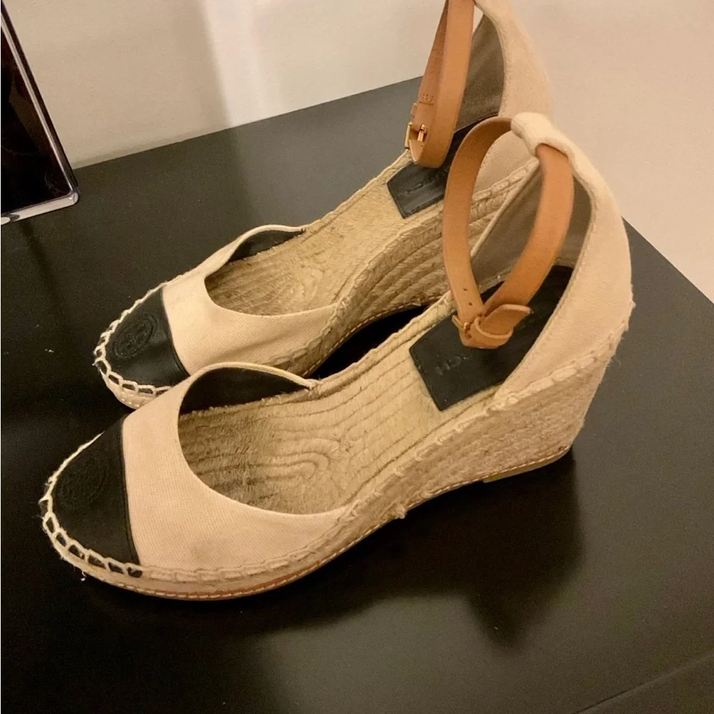 Tory Burch Color Block Wedge Espadrille Sandals